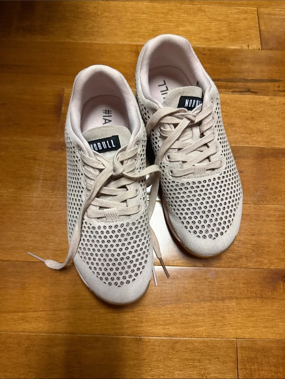 NOBULL Pale Pink Perforated Leather Sneakers